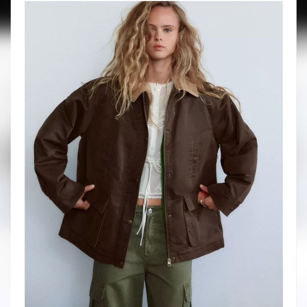 Zara Brown Barn Utility Jacket